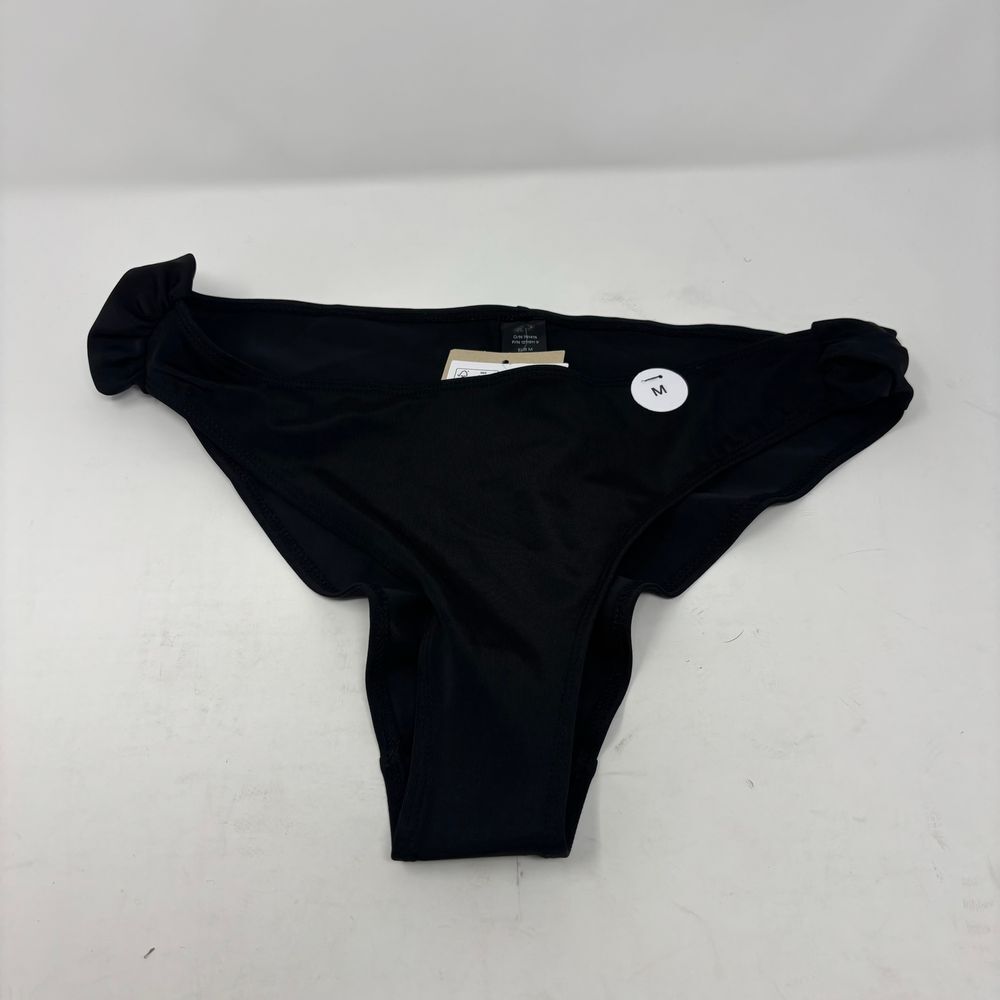 Monki Bikini Bottom Women's Medium Black Basic Ruched Mix and Match Swimwear New